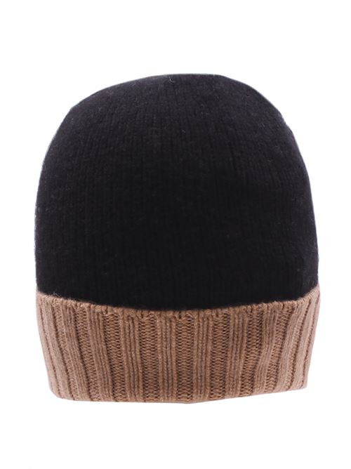 two-tone cashmere hat BOYLE | 198B16 DUNA-NERO